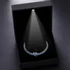 Trend fina smycken 3mm 4mm 5mm 925 Sterling Silver Diamond Cluster Blue Moissanite Tennis Chain Mothers Day Halsband