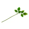 Decorative Flowers Green Leaves Stem Wire DIY Handmade Artifical Rose Stems Plant