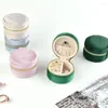 Jewelry Pouches Mini Round Velvet Box For Travel Earrings Necklace Storage Ring Zipper Portable Organizer Joyero