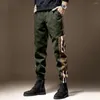 Pantalon homme automne Cargo hommes cordon cheville longueur 9 partie pantalon Streetwear mode coréenne coton travail décontracté 2023