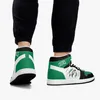 DIY Classic Black Green Color Matching Men e feminino Sapato de basquete feminino Casual Moda popular versátil 00025dkr