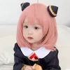 Hair Accessories Fake Hoods for Children Girl Cos Pink Wave Head Wig Props Kids Toupee Headgear Dress up P ographic 230818