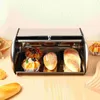 Plates Bread Storage Box Stainless Holder Household Organizer Kitchen Accessory Donut Steel