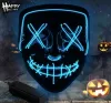 Masque LED Masque de fête d'Halloween Masques de mascarade Neon Light Glow In The Dark Horror Mask Glowing Masker NOUVEAU