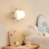 Wall Lamp Pink White Flower Sconce Bedroom Creative Children's Room Decoration Lamps Simple Modern Nordic Bedside Small LED Lighting