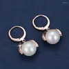 Boucles d'oreilles pendantes DE313 rue série mode exquis cuivre Zircon créatif Faux perle cadeaux pour filles soirée femme bijoux