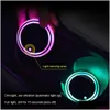 Annan Auto Electronics 1pc USB laddande bil LED -kopphållare Vattenbotten Mat rgb Light Decor er Luminous Trim Lamp Ornament Coaster Acc Dhu8l