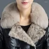 Giacca di pelle da donna vera pecora da pecora collare femmina inverno donne giacche autentiche 4xl m2023