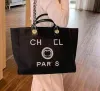 BHigh-end New Canvas Large Capacity Tote Women Shoulder Bag Cloth Shopper Bags Literary Fan Letter Pearl Big Shopping Fashion Bags53656