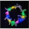 Decoração de festa liderou White Feather Head Garland Hairband Wreath Wreath Girlies Angel Hen Night Dress Dree Glow Battery Battery Drop De Dhzx8