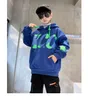 Pullover Handsome Teens Children Boy Plus Velvet Letter Hooded Fashion Autumn and Winter Street 5 6 7 8 9 10 11 12Year Hoodie 230818