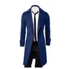 Hommes laine mélanges Double boutonnage Trench Coat mélange haute qualité marque mode décontracté Slim Fit couleur unie vêtements veste 230818