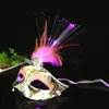 Máscaras de festa 10pcs LED GLOW Flash Light Up Feather Misfarras