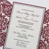 Creative Rose Laser Cut Wedding Invitation Card Diy Shiny Wedding Inbjudningar för Quinceanera Födelsedag Sweet Invitation Cardzz