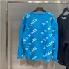 Top Designer Pull Homme pour Femme pull en Tricot Crow Neck Womens Fashion Lettre Noir Manches Longues Vêtements à capuche Surdimensionné Bleu Taille S-XL