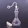 Partihandel Färgglad kreativ vas Mini 10mm Kvinnlig vatten DAB RIG BONG HOOSH HOOSH Pipe With Smoking Glass Oil Burner Bowl and Silicone Straw Slange