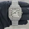 MQKV Hip Hop Diamond Watch Round Cut All Diake Dostosuj naturalny ręcznie robiony diamentowy zegarek od producenta