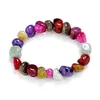 Bedelarmbanden drop levering 2021 10-12 mm gebarsten agaat irregar vorm natuursteen colorf kralen armband 7 chakra's genston veel geluk dhyst