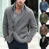 Men's Sweaters Vintage Crocheted Knitted Cardigans Men Fall Winter Casual Lapel Single Breasted Long Sleeve Slim Knit Jacket Sweater Mens