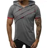 Heren t shirts modemerk capuchon t-shirt gebroken koper camouflage gepersonaliseerde fitness geplooide korte mouw