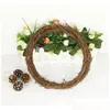 Dekorativa blommor kransar diy hantverk naturliga vinrankor girland dörr fönster hängande för hem bröllop dekoration 20 cm 30 cm 40 cm 3fx otuky