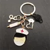 Key Rings Cute Nurse Face Mask Keychain Medical Students Holder Thanksgiving Gift For And Doctor Drop Delivery Smt0U