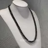 Gorgeous 925 Sterling Silver Black Plated 8mm Round Cut Black Moissanite Tennis Chain