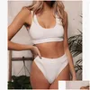 Dames zwemkleding High Tailed Bikini Push Up Two Pieces Swimsuit For Women Summer Girls Bathing Suits Biquini Maillot de Bain Y20031 DHRCP