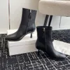 Aeyde high-heeled ankle boots Round toe kitten heel zipper leather fashion booties Designer dress wedding shoes 6.5cm