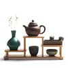 Novelty Items Bamboo and wood decorative shelf Used for statues vases tea sets props display stands Handmade Antique storage shelf 230818