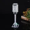 Dekorative Figuren Kristall zerkleinert Diamant im silbernen Bling Mirror Glass Candlestick Halter, um Ihr Haus / Büro Luxus zu funkeln