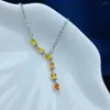 Chains CoLife Jewelry Natural Yellow Sapphire Necklace For Party 3 4mm Silver 925