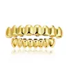 Grillz Dental Grills Teeth Top Bottom 18K Gold Siery Color Color Hip Hop Fashion Jewelry Rapper 6スタイルXCVCUドロップ配信OT3J6