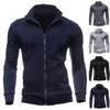 Sweats à capuche pour hommes Chic hommes Zip Up manteau décontracté hommes col montant sweats sans fermeture éclair pour homme sweat à capuche