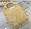 Designer Raffia Summer Bag Tote Women Vegetable Basket Handbags Mesh Breathing Bags Woven Shopping Large Capacity Straw Beach