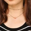 Ожерелье для подвесной ожерелья для женщин Корейский модный стиль двойной персик -сердце