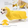 Dog Apparel Raincoat Waterproof Soft PU Breathable Rain Jacket For Small Hooded Coat With Transparent Cap Protect Belly