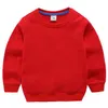 Детская одежда горячие свитера детского сплошного цветного свитера. Пуловая корейская весна весна и осень -индивидуализированная детская хлопковая вершина с круглыми нижней частью шеи