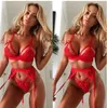 Sexy dames zemelen en kort slipje exotische sets lingerie dames ondergoed ondergoed babydoll slaapkleding kant g-string rood wit rood wit