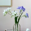 Dekoratif Çiçekler 3D Gerçek Touch Yapay Cymbidium Orkide Yaprakları ile Lateks Phalaenopsis Düğün Centerpieces Ev Çiçeği