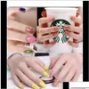 Pegatinas Calcomanías 10 Unids / pack Oro Astilla Nail Ronda Nair Arte Decoración Creative Line Sticker Press On Nails Diy Accesorios de Manicura Dhszn