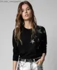 Pulls Femme Zadig Voltaire 23ss Femme Designer Pull Mode New Love Hot Drilling Noir Laine Tricoté Cachemire Pull Pull Pull Z230819