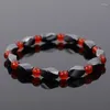 Strand Magnetic Hematite Red Agates Bracelets Men Positive Energy Black Gallstone Charm Women Natural Stone Lucky