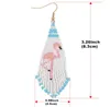 Dangle Earrings Multi Color Woven Beads Beaded Flamingo Long Drop