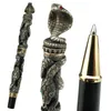 Jinhao Ancient Gray 3D Snake Cobra Texture Relief Sculpture Roller Ball Pen Refillable Professional Office Stationery Writing