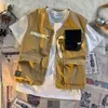 Gilets pour hommes Harajuku mode Cargo hommes Techwear militaire rétro contraste couleur couture sans manches Y2k vêtements décontractés à la mode