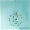 Décorations intérieures voiture pendentif accessoires Decoraction géométrique cercle balançoire rétroviseur cristal suspendu ornement pour fille goutte Dhw1R