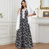 Qnpqyx Nowy moda kwiatowy długi arabski muzułmański sukienka maxi splatana szata Abaya sukienki kobiet 3501