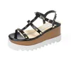 2023 Plattform Espadrilles Stella McCartney Sandals 8cm Ökande Fashion Wedge Denim Summer Shoes