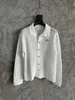 Highend Brand Mens White Shirt Fashion Wavy Strick Langarm Hemd US -Größe Luxusdesigner Shirt